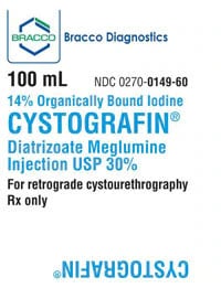 Cystografin (Diatrizoate Meglumine) Injection 30%, 100 mL Bottle, 10/Package