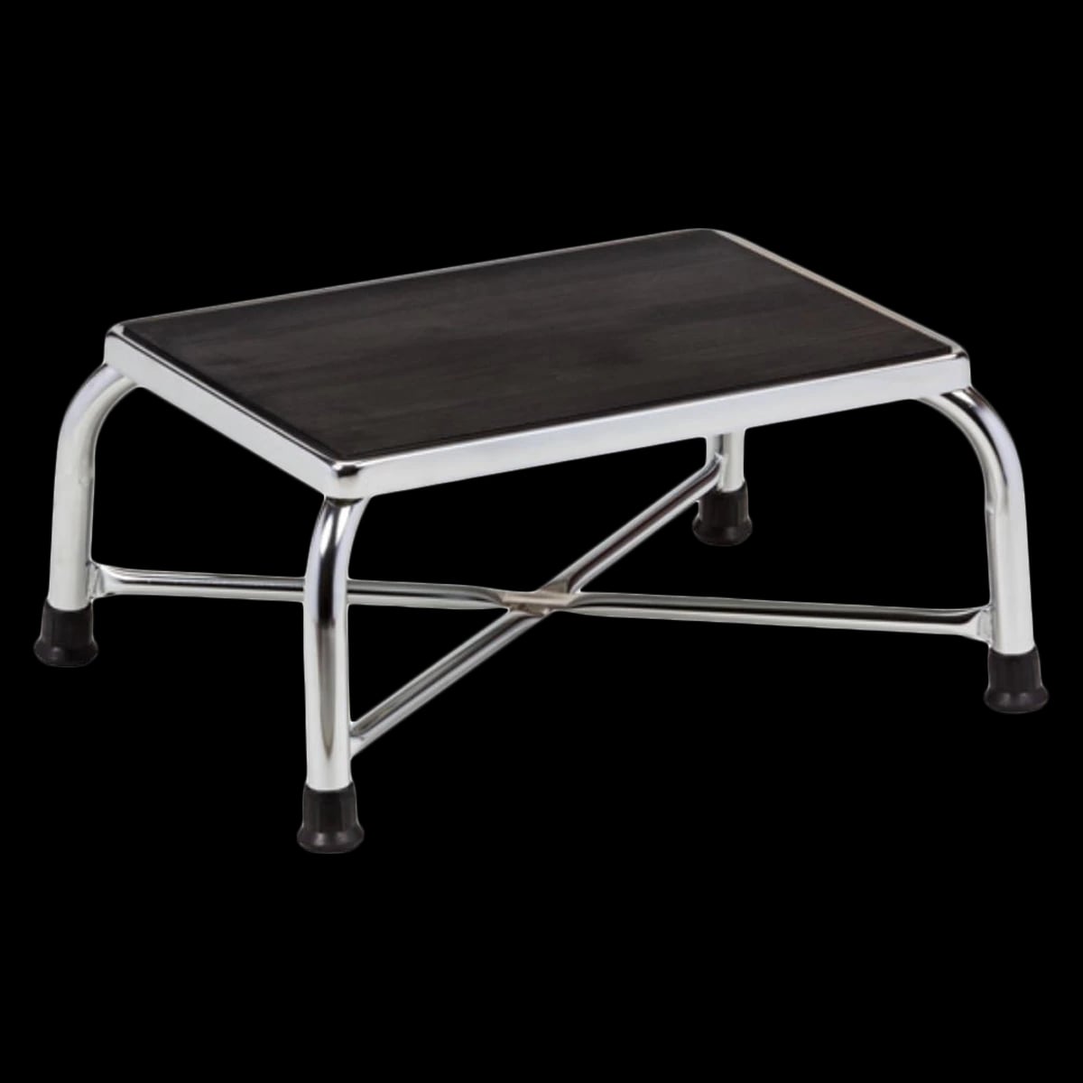 Clinton Industries Bariatric Step Stool, Chrome, 4-Leg, Each