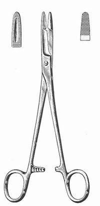 Olsen-Hegar Needle Holder, Serrated Jaw, 6-1/2", Stainless Steel, Each
