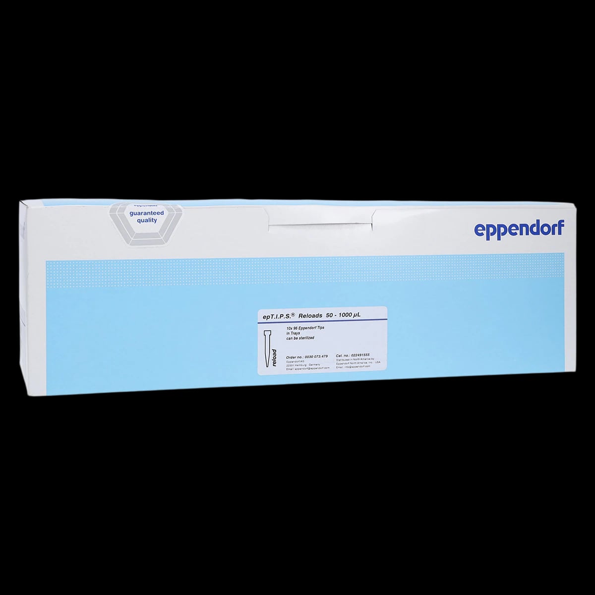 Eppendorf epT.I.P.S. Pipette Tips, 50-1000 µL, Graduated, Reload Universal, 10 Trays of 96, 960/Case