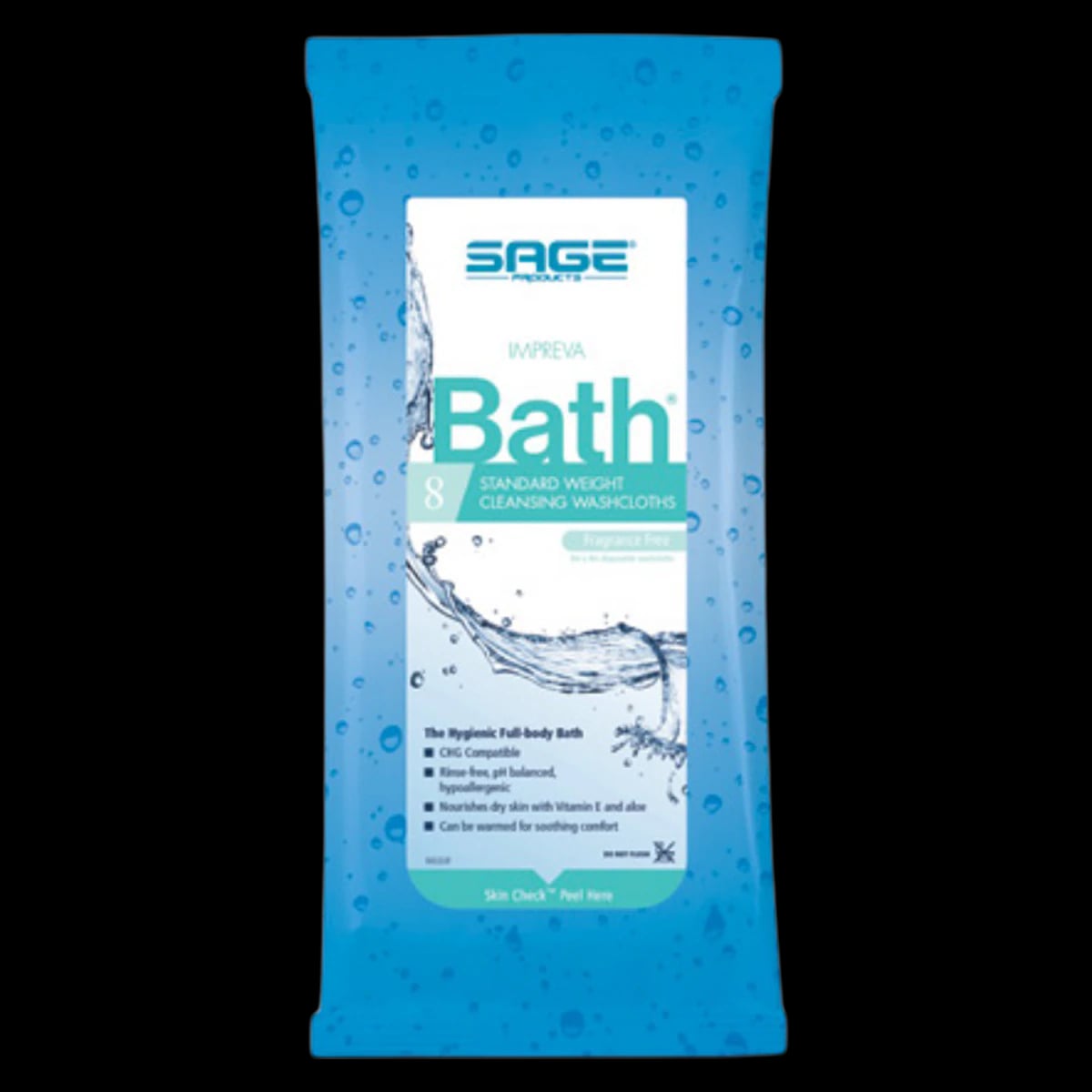 Imperva Bath Washcloths, 60 per Pack, 8 Packs per Case
