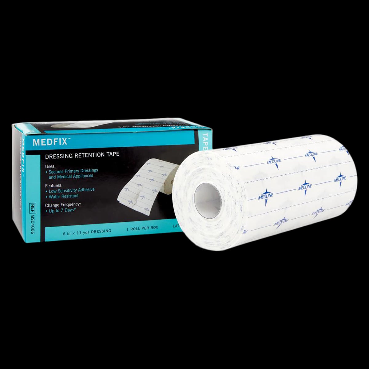 Medline MedFix Retention Tape, Fabric, 6" x 11 yd, White, 1 Roll/Box