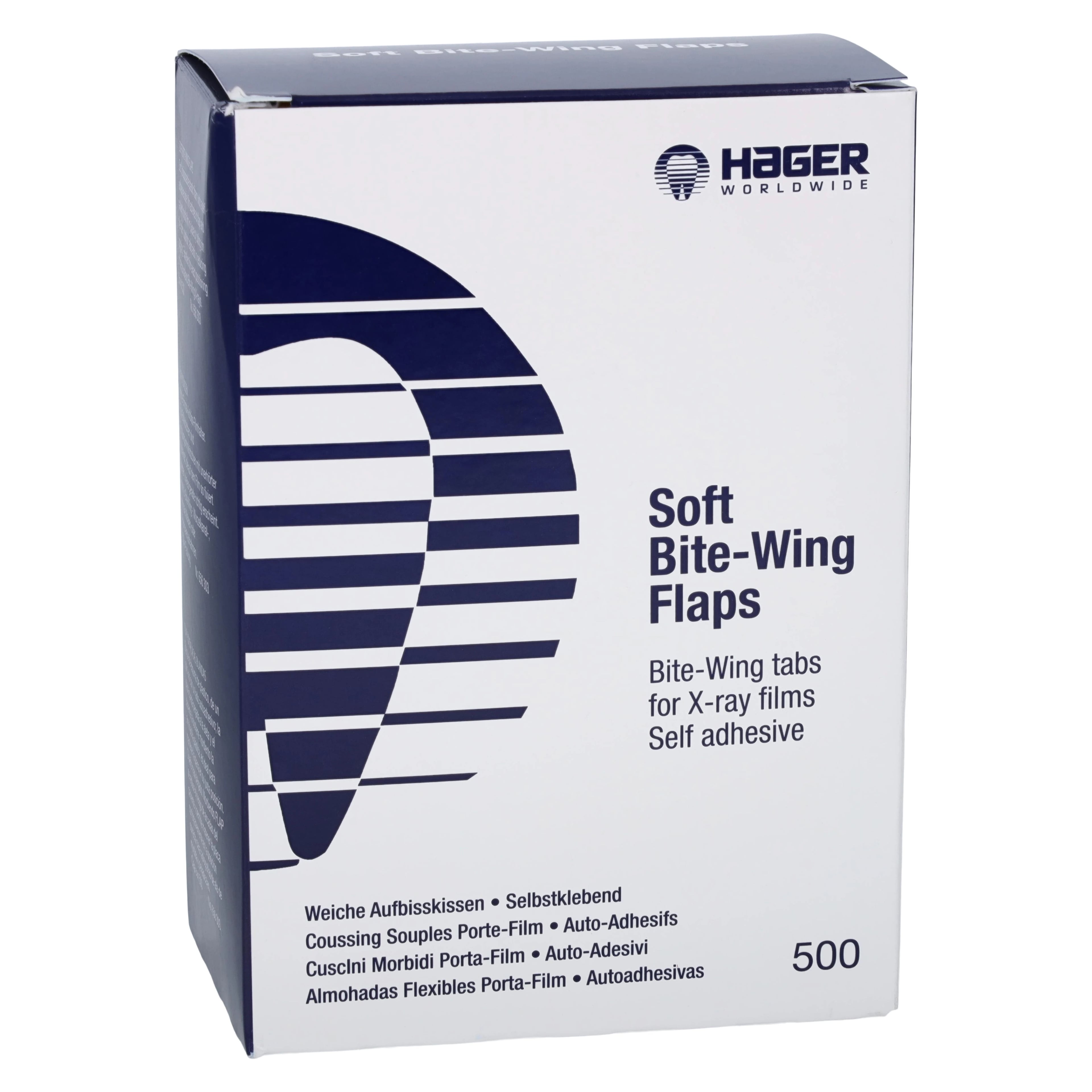 Hager Worldwide Soft Bite-Wing Tabs, White, Foam, Self-Adhesive, 500/Box, 656303