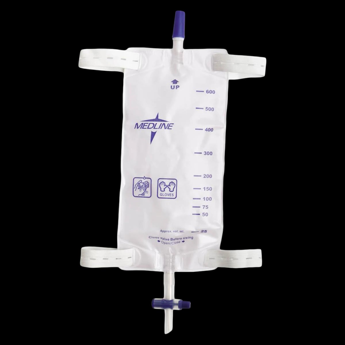 Medline Urinary Leg Bag with Comfort Straps, Disposable, Medium, 6 mL