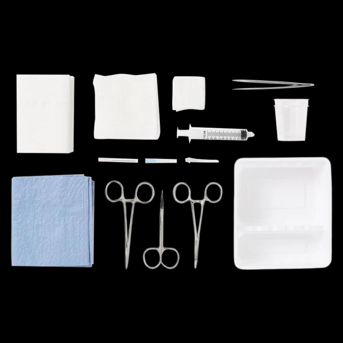 Medline Comfort Loop Laceration Tray, Sterile