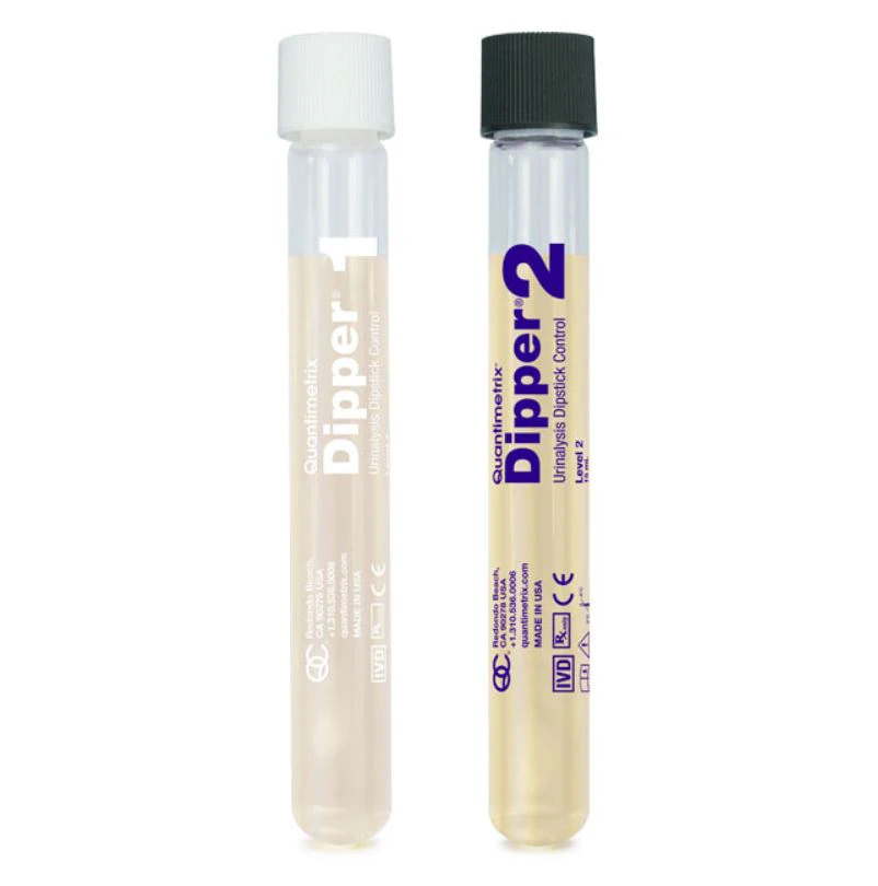 Quantimetrix Dipper Urinalysis Dipstick Control Level 1 & 2, 6 x 15 mL, 6/Box