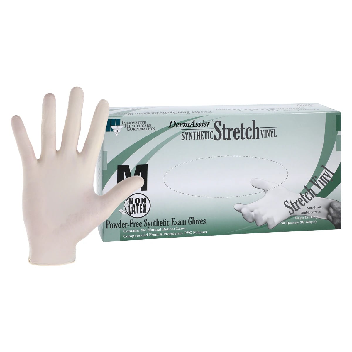 DermAssist PF Vinyl Exam Gloves, Medium, Tan, Non-Sterile, 1000/Case