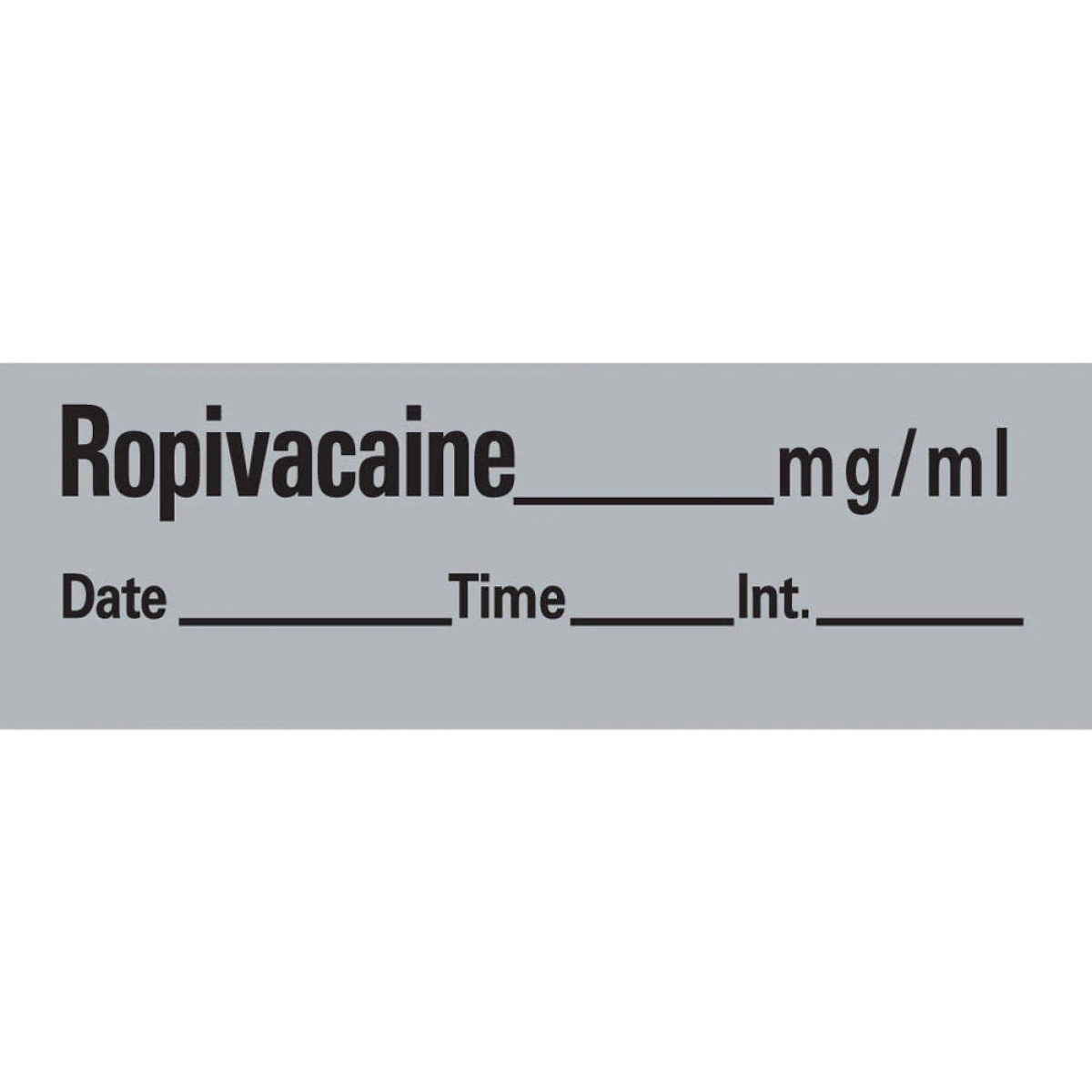 Precision Dynamics Anesthesia Tape DTI Ropivacaine Label Roll, Gray, 1/2" x 500", 333 Labels/Roll