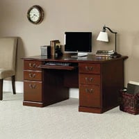 Sauder Heritage Hill Executive Desk, 60 in, Classic Cherry with Laminated Cherry Top