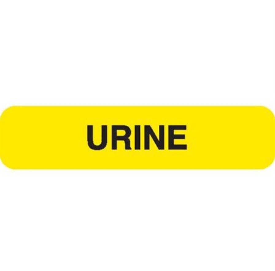 Marketlab Urine Specimen Label, Yellow, 1-5/8" x 3/8", 1/Package