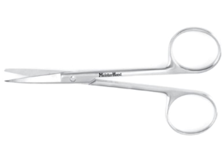 Meister-Hand Knapp Iris Scissors, Straight, 4", Stainless Steel, Autoclavable, Each