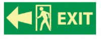 National Marker Exit Sign with Door Graphic and Left Arrow, 5" x 14", Each