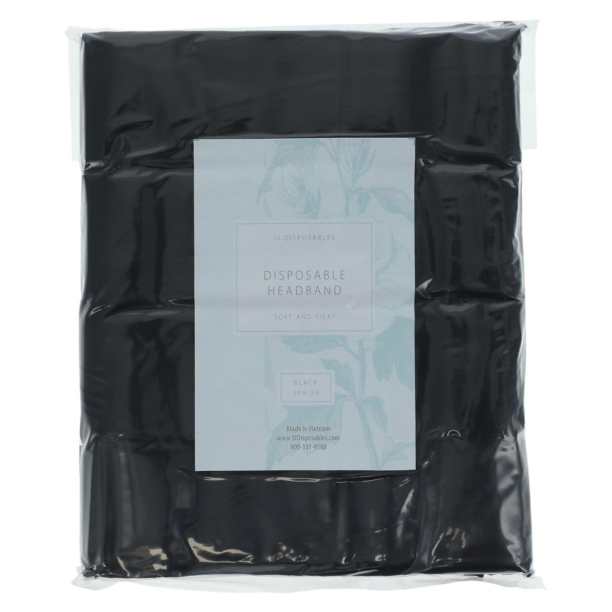 Spa Headband, Disposable, Black, One Size, Non-Sterile, Latex-Free, 500/Box
