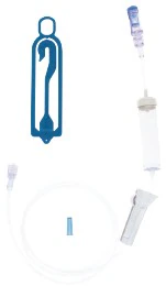 ICU Medical IV Administration Set, 20 Drops/mL, 40" Tubing, Spiros Male Connector, Primary Infusion with Roller Clamp, 50/Case