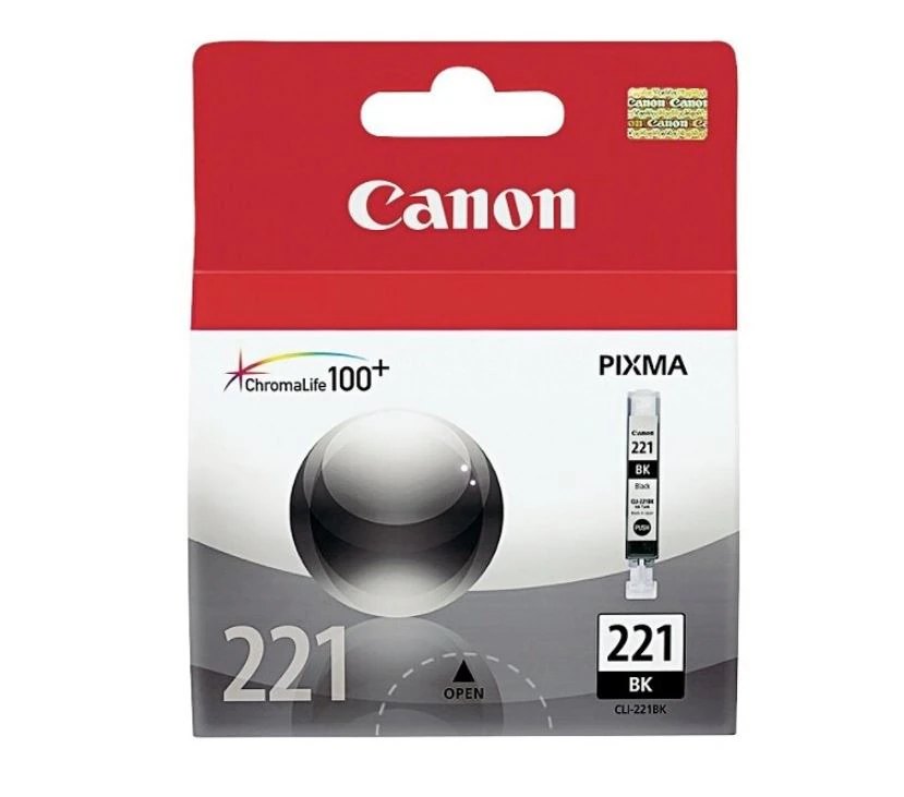 Canon CLI-221BK Black Ink Tank, ChromaLife 100+, 2946B001