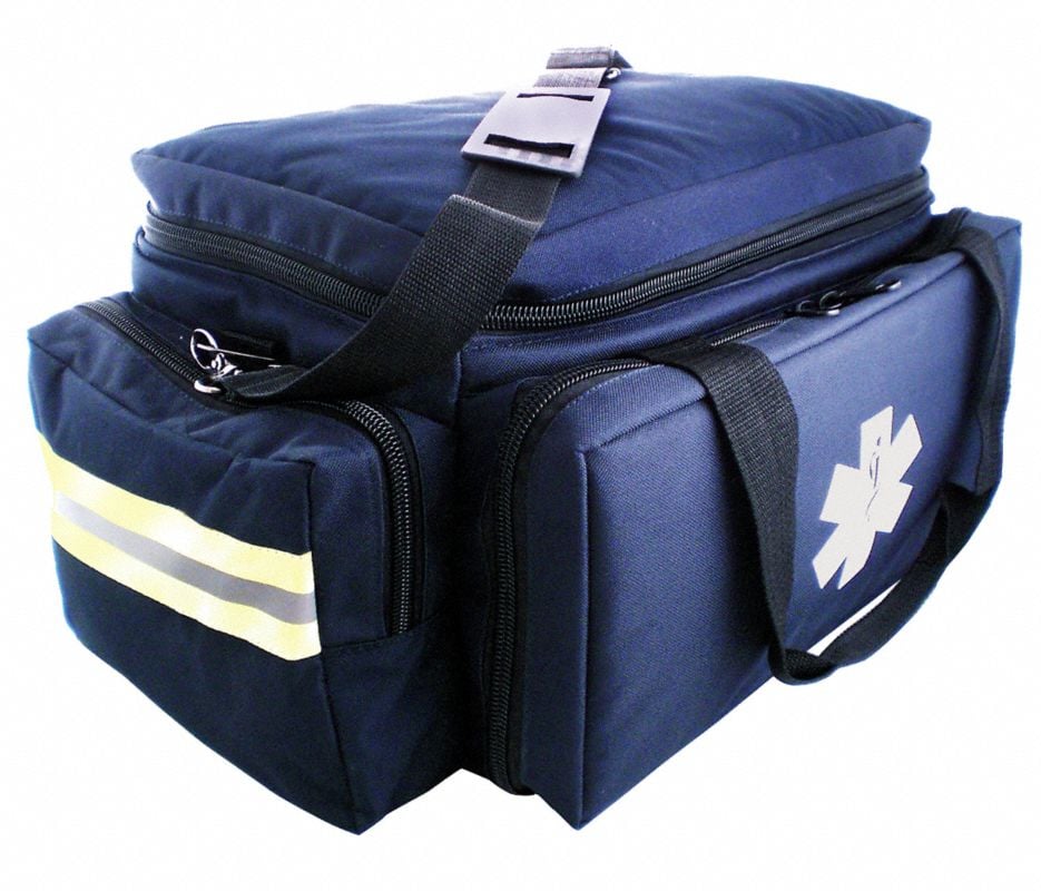 Medsource International Padded Trauma Bag, Navy, 20x12x10.5"
