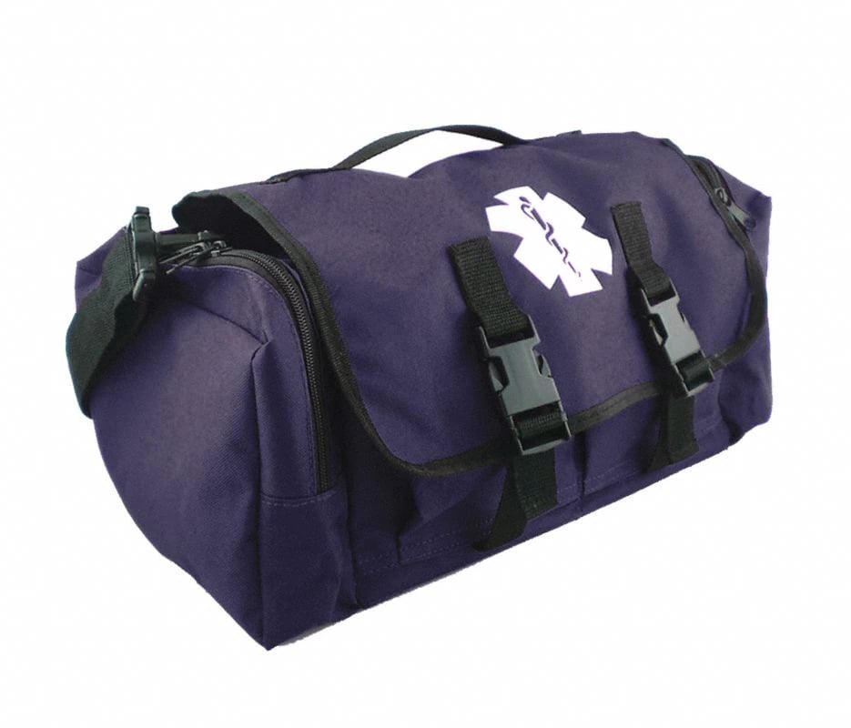 Medsource International First Responder Cab Bag, 13x9x6", Navy, Zipper/Buckle Closure, Top Handle/Shoulder Strap