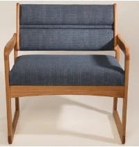 Wooden Mallet Bariatric Chair, Navy/Medium Oak, Arch Navy