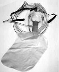 Non-Rebreather Oxygen Mask, Adult, 7 ft Tubing, Single Use, Latex-Free, 50/Case