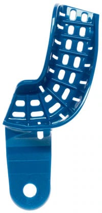 President Perforated Impression Tray, Autoclavable, Blue, Size 8, Upper Right/Lower Left Quadrant, 12/Pk, C6957