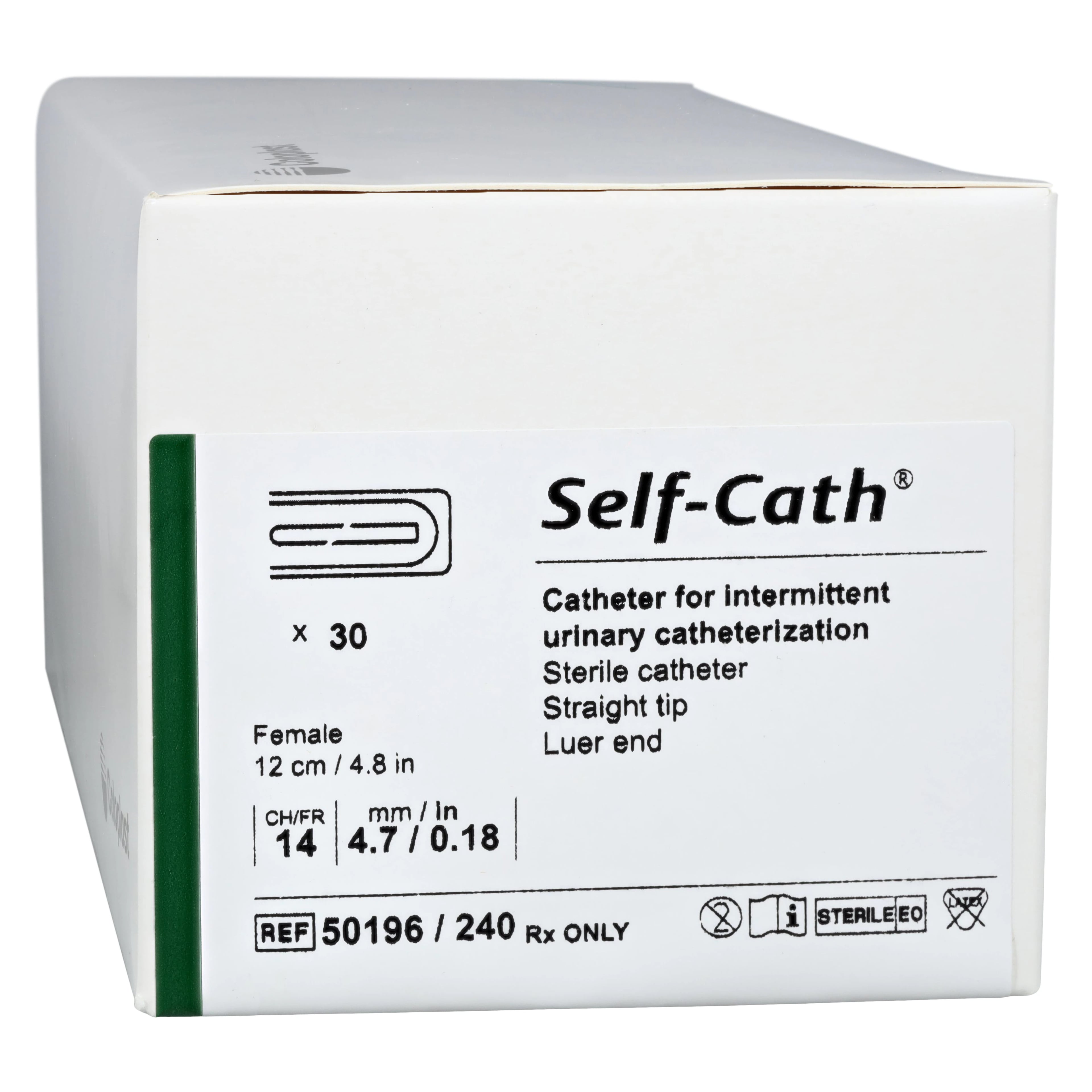 Coloplast Self-Cath Female Intermittent Catheter, Straight Tip, PVC/Siliconized Surface, 14 Fr