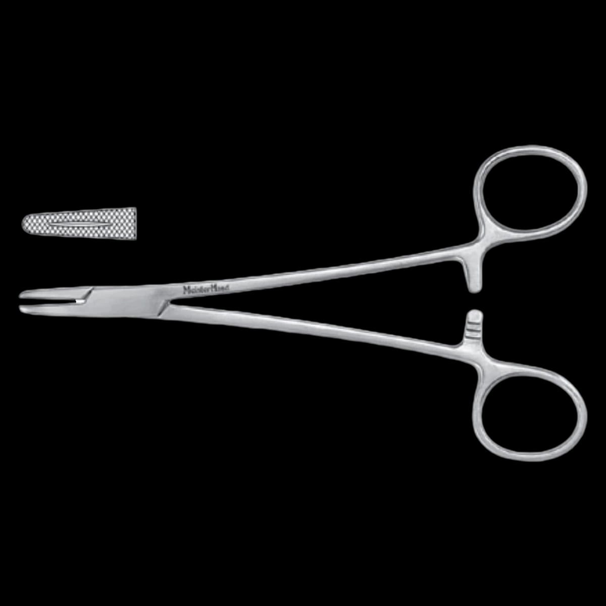 Miltex Meister-Hand Mayo-Hegar Needle Holder, Serrated Jaw, 8" Stainless Steel
