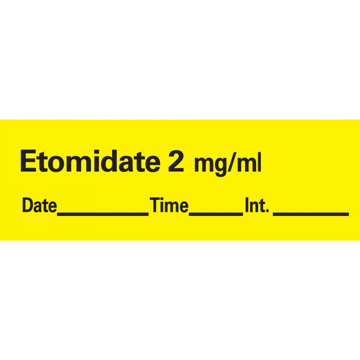 Etomidate 2 mg/mL Pharmacy Label, Yellow, Roll of 333