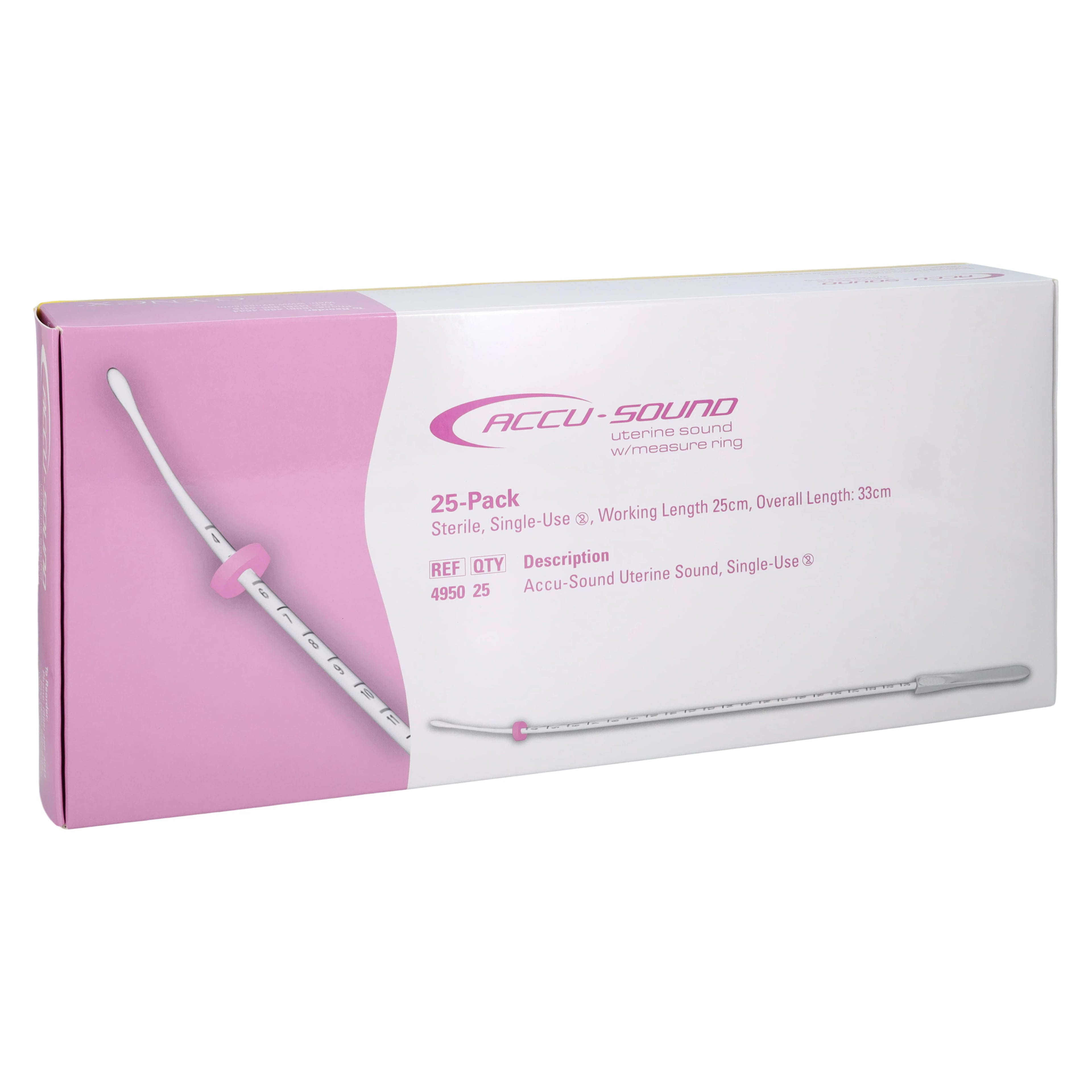 Accu-Sound Uterine Sound, Plastic, Sterile, Single-Use, 25/Box