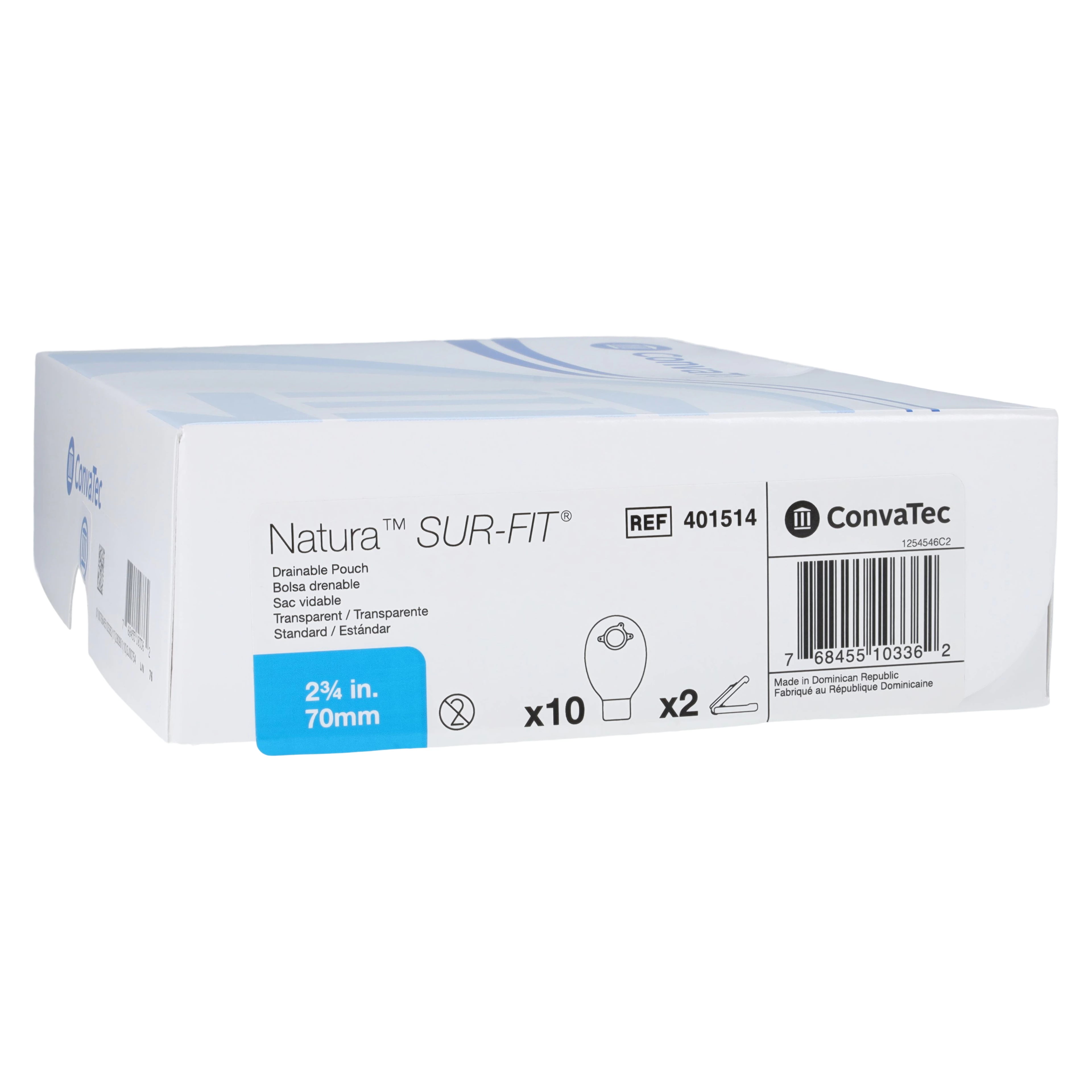ConvaTec SUR-FIT Natura 2-Piece 12" Transparent Drainable Ostomy Pouch