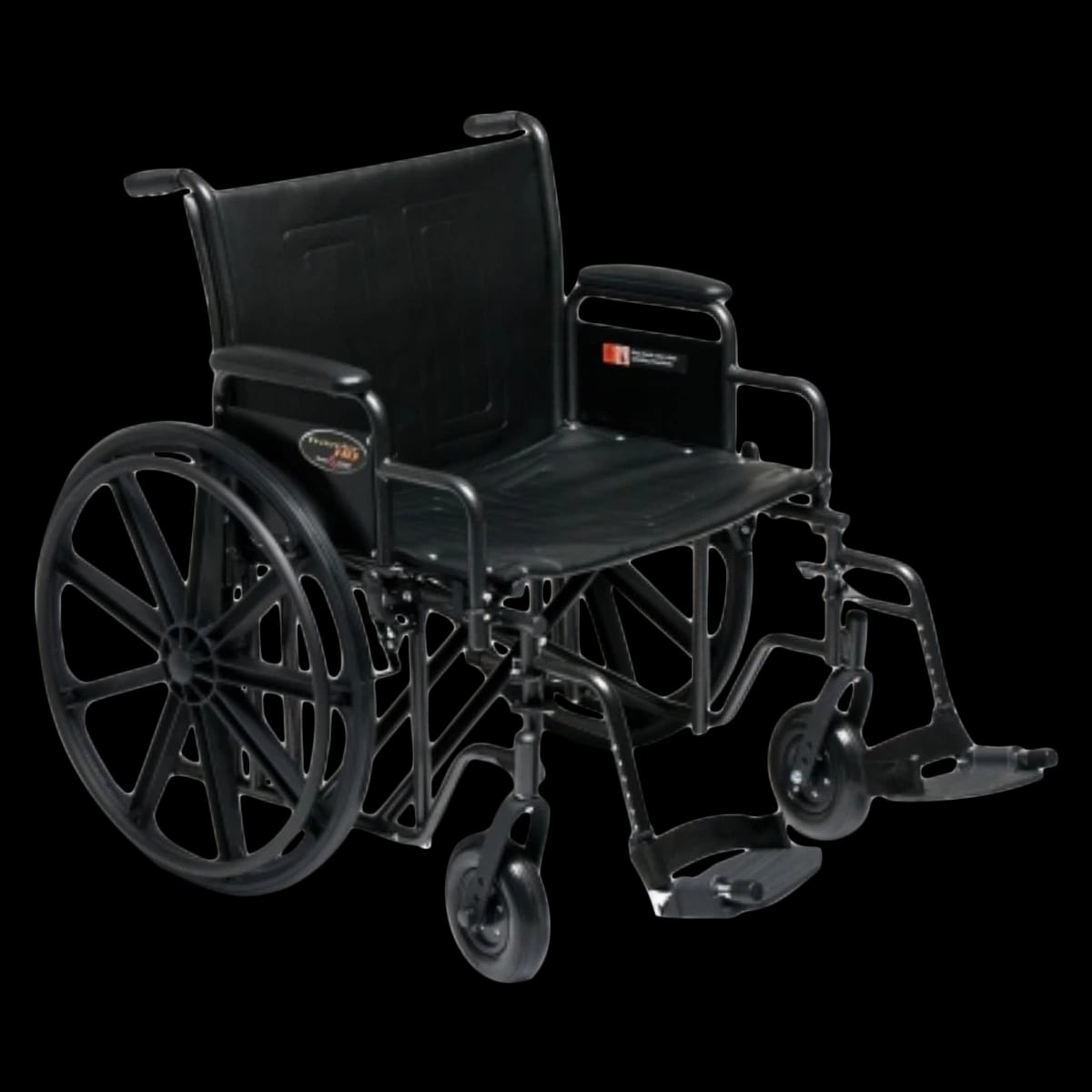 Graham-Field Traveler HD Transport Wheelchair, 500 lb Capacity, 24" x 18" Seat, Detachable Desk Arm, Swingaway Footrest