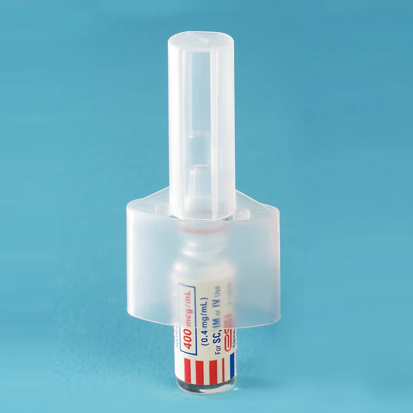 Ampule Breaker Disposable, Polypropylene, Clear, 2-1/16" x 1-1/4"