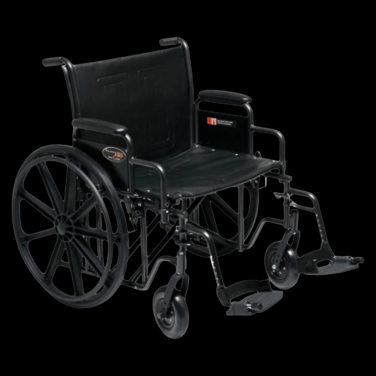 Graham-Field Traveler HD Transport Wheelchair, 500 lb Capacity, 22" x 18" Seat, Detachable Desk Arms, Swingaway Footrests