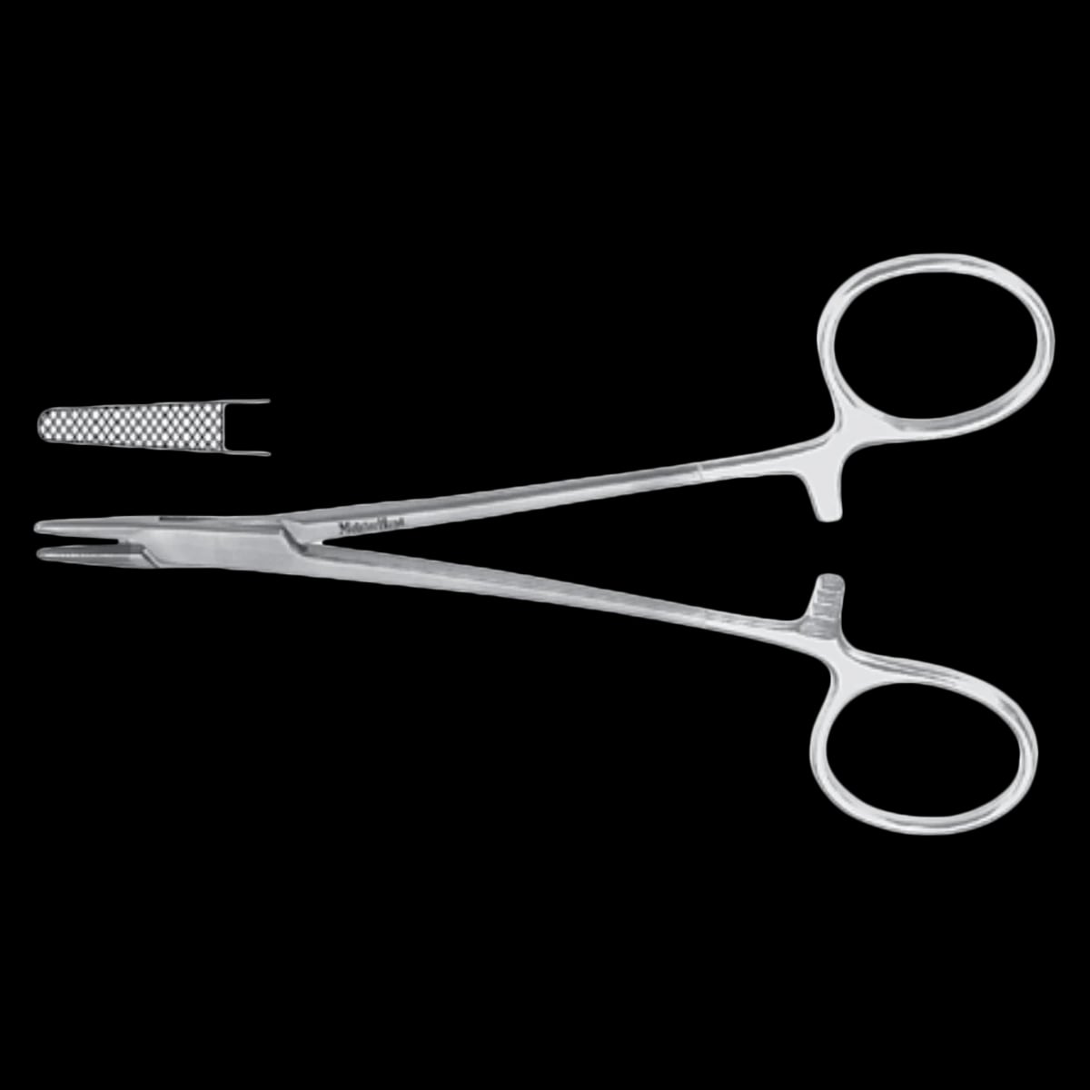 Miltex Meister-Hand Baumgartner Needle Holder, Serrated Jaw, 5-1/2" (14 cm), Tungsten Carbide, Each