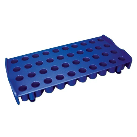 Globe Scientific Workstation Rack for Cryo Tubes, Polycarbonate, 40-Place, Blue, 10x4 Format, 5/Pk