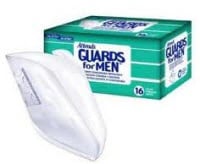 Attends Incontinence Guard for Men, 8.5 x 10.25 in, One Size Fits All, Light White, Adhesive Strip, 64/Case