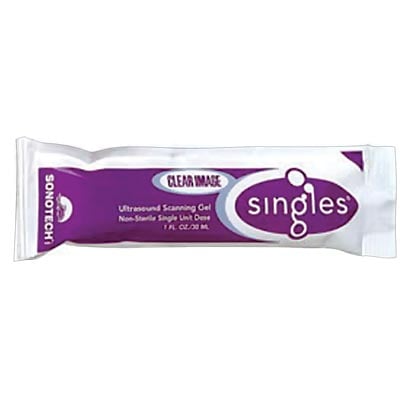 Sonotech Clear Image Ultrasound Gel Singles, 400/Case