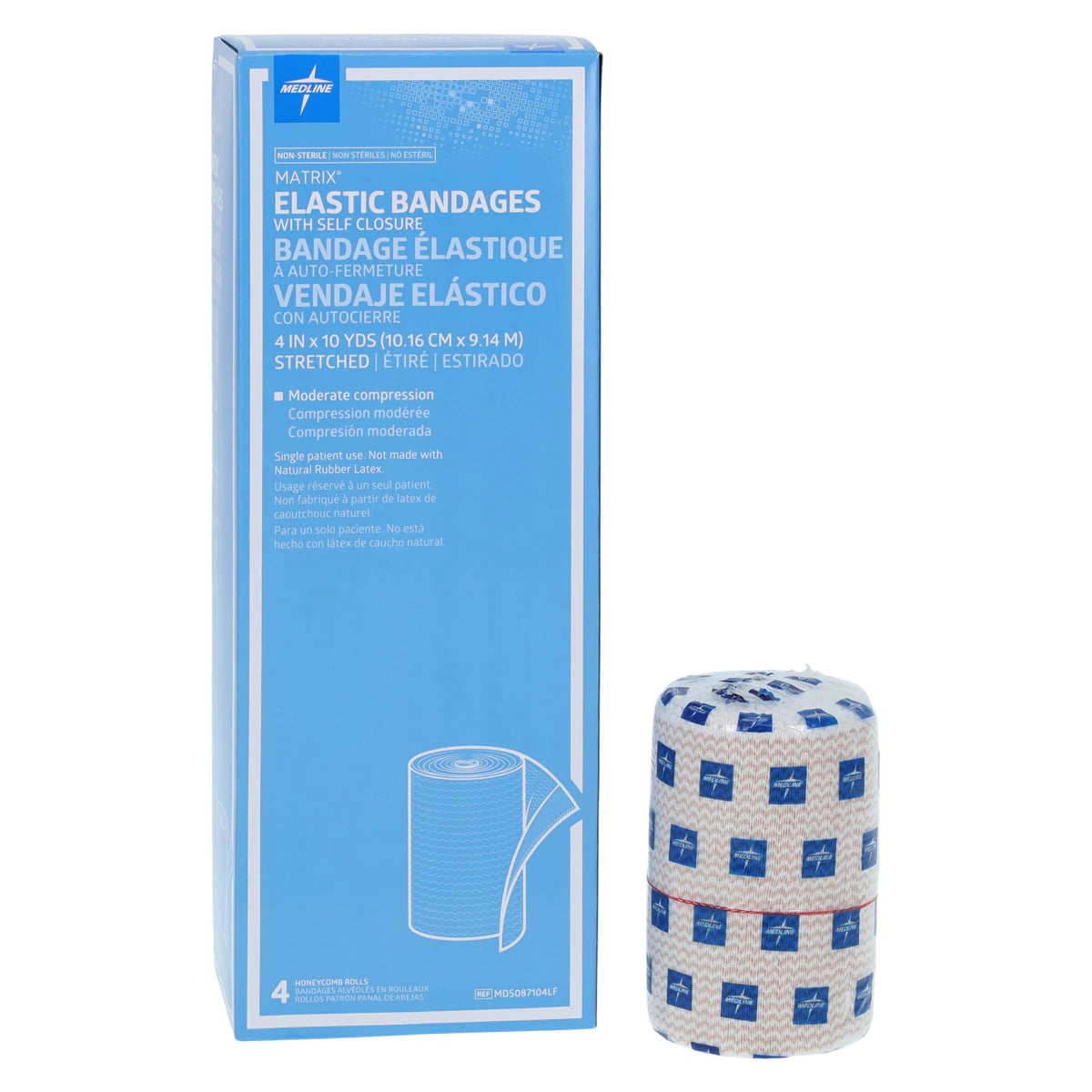 Medline Matrix Stretch Bandage, Elastic, 4" x 10 yd, 20/Case