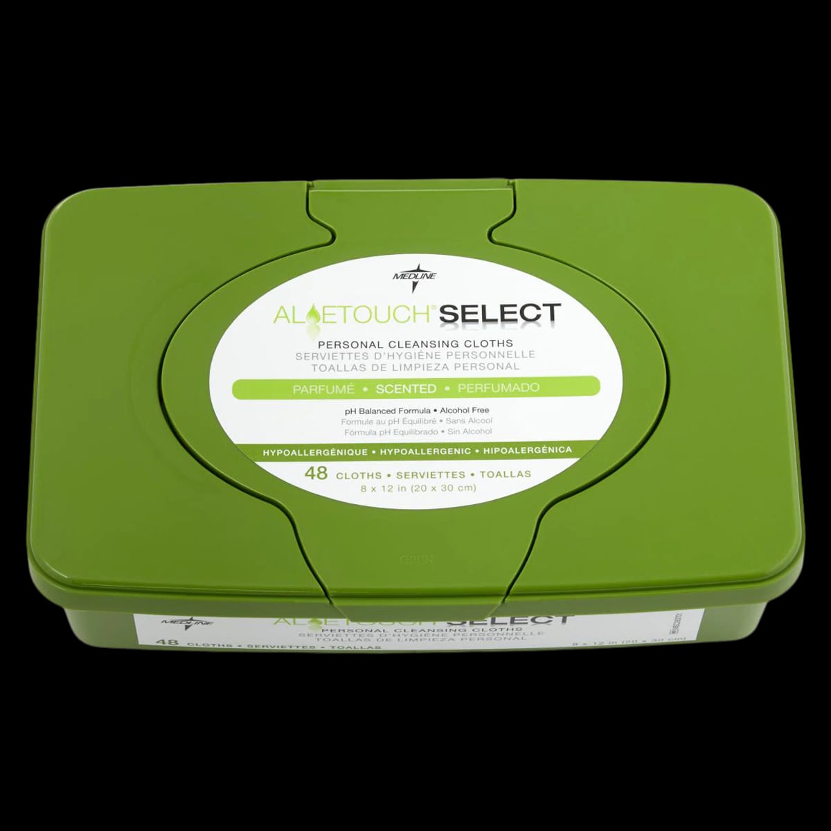 AloeTouch Select Premium Wipes Cleanser, Aloe Scented, 8 in x 12 in, 12/Case