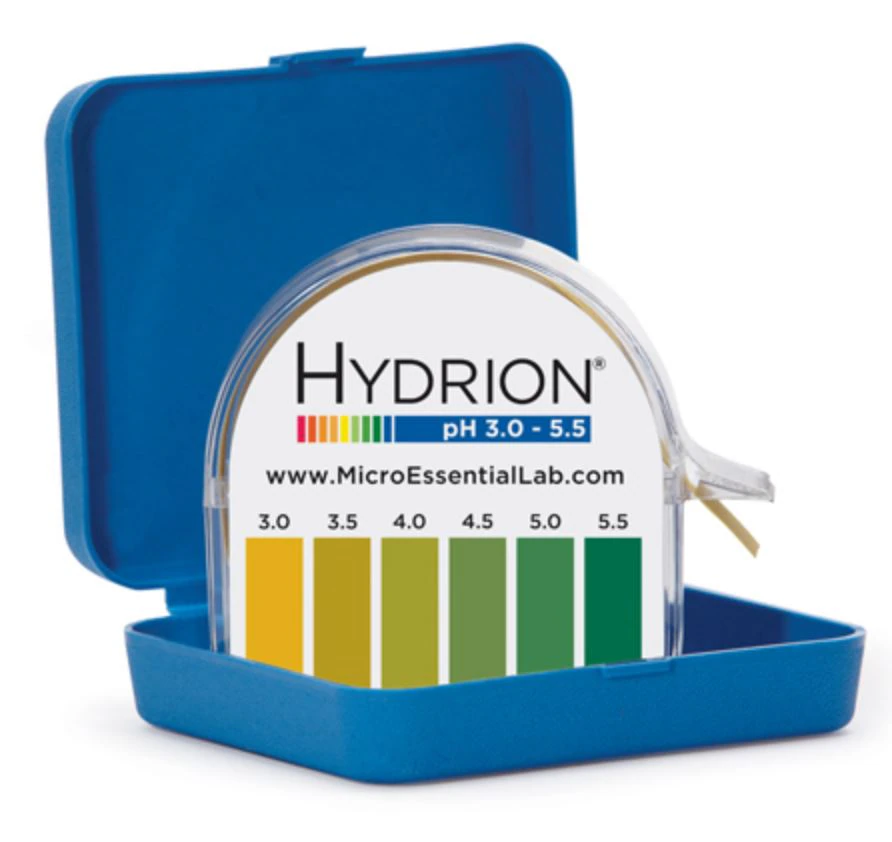 Hydrion pH Test Strips, 3.0-5.5 Range, 10/Case