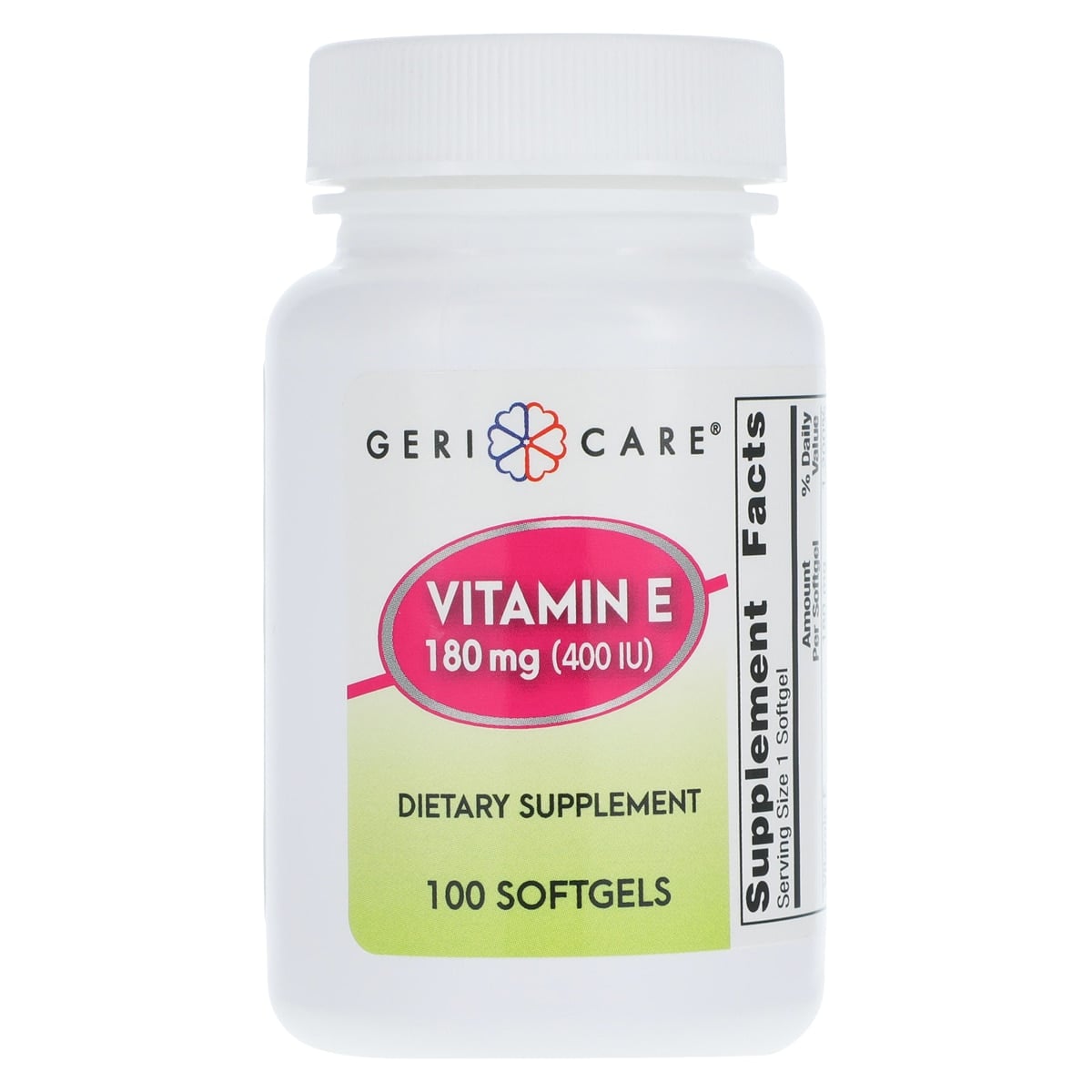 Geri-Care Vitamin E D-Alpha Natural Softgel, 400 IU, 100/Bottle