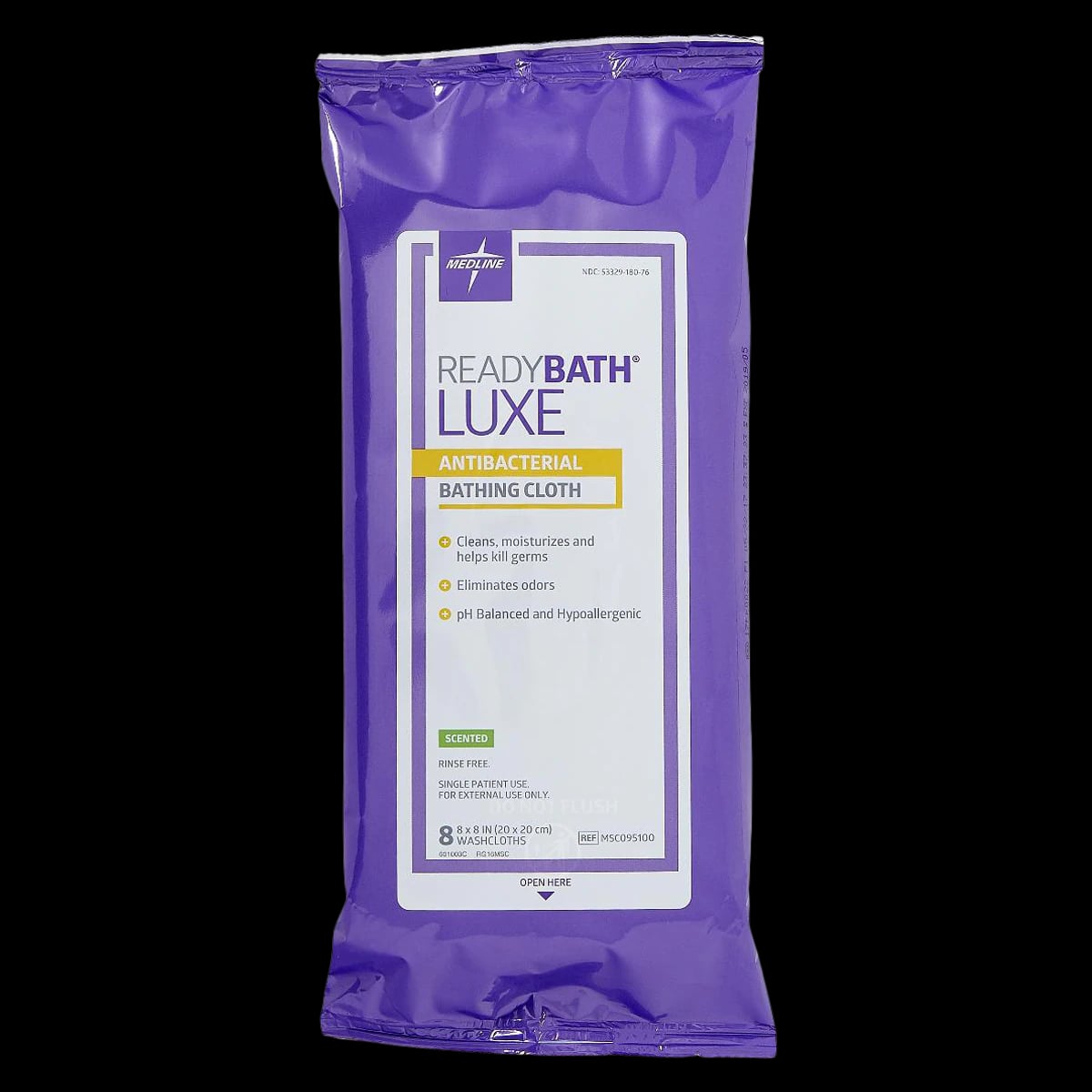 Medline ReadyBath LUXE Cleansing Washcloth, 8x8", 24x8/Case
