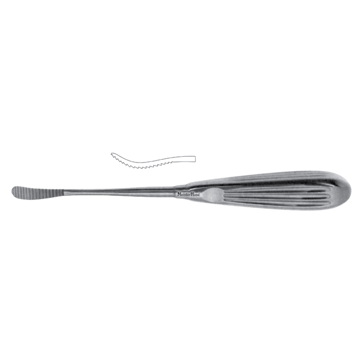 Miltex Meister-Hand Aufricht Glabella Rasp, Backward Cut, 8-1/4" Stainless Steel