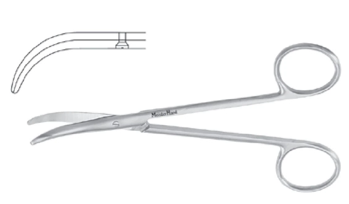 Miltex Meister-Hand Fomon Dissecting Scissors, Strong Curved, 5" Stainless Steel, Each