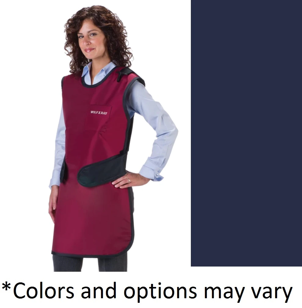 Wolf X-Ray Navy Blue Lead Medium Easy Wrap Apron without Collar, 24" x 40", 0.5 mm Lead Equivalence
