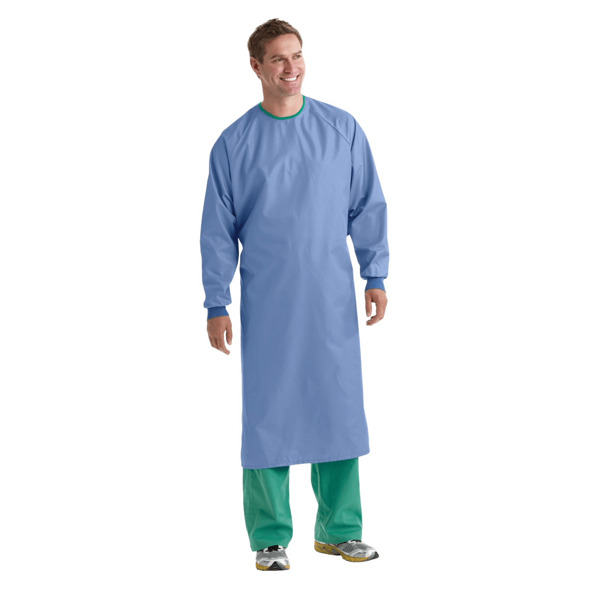 Medline Blockade AngelStat Reusable Surgical Gown, 99% Polyester / 1% Carbon, X-Large, Ceil Blue, Neck/Back Ties, 12/Case
