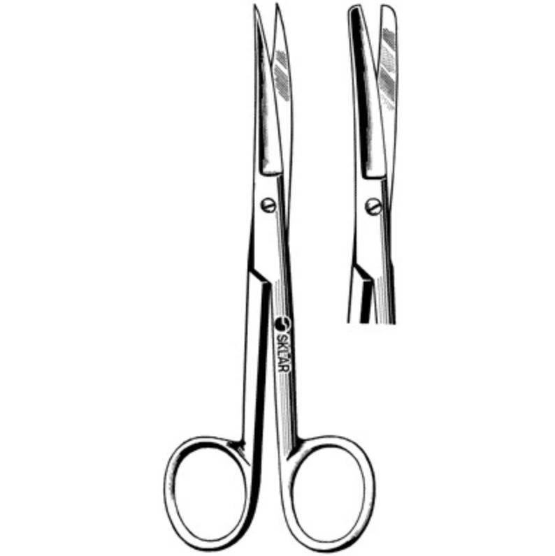 Sklar Instruments Operating Scissors, Curved, Blunt/Blunt, 5-1/2" Stainless Steel, Reusable, 1/Pair
