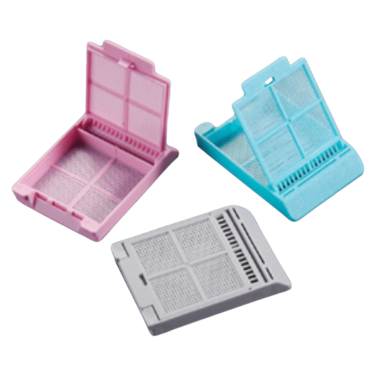 Simport Scientific Micromesh Processing/Embedding Biopsy Cassette, Acetal, Aqua Lid with 45° Labelling Area, 1000/Case
