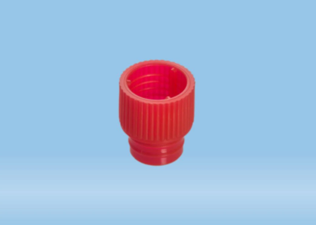 Sarstedt Push Tube Cap, LDPE, Red, for 12mm Tubes, 1000/Pk