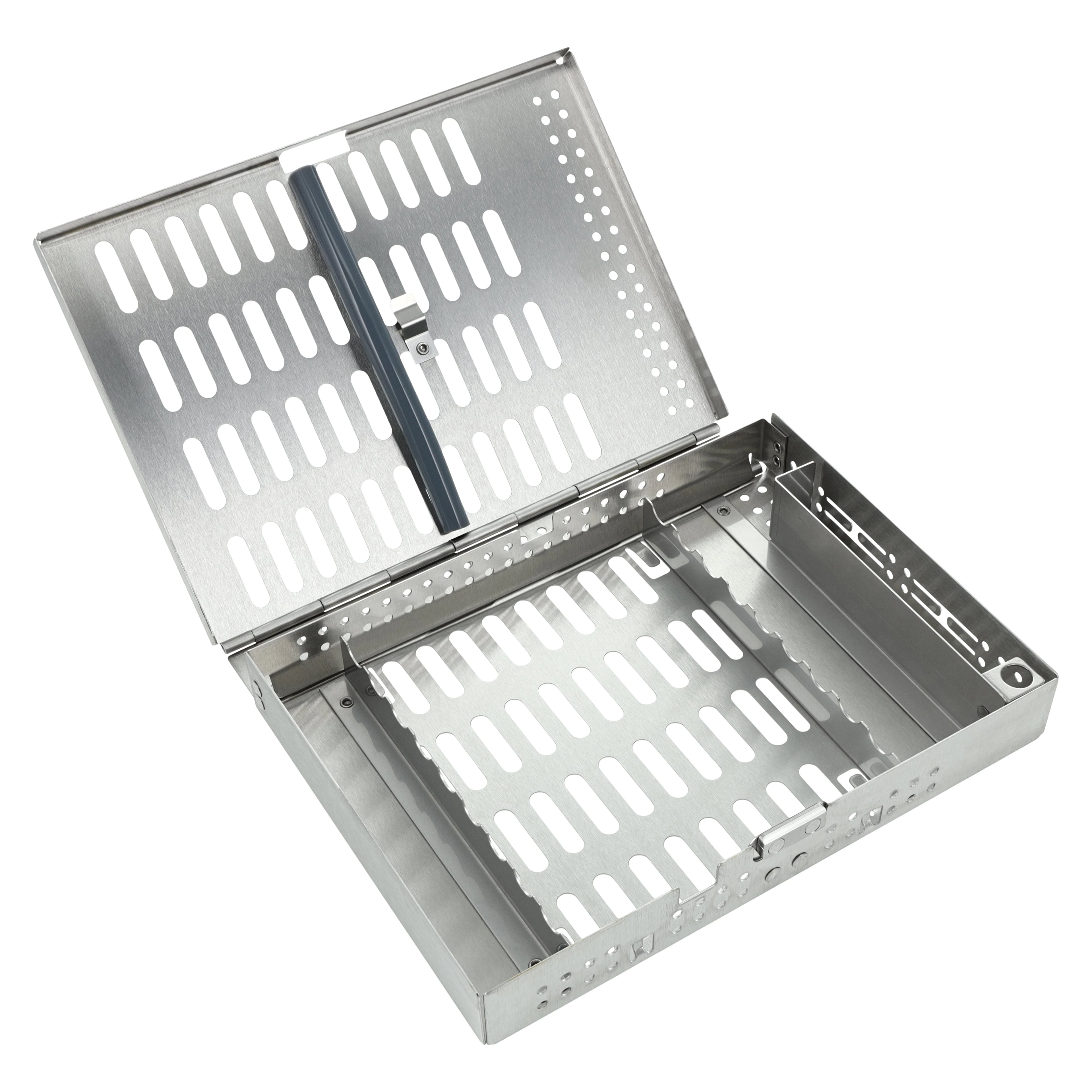 Thompson Instrument Cassettes, 9-Instrument Single Rack, Stainless Steel, Silver, 6" W x 8" L x 1-3/16" H, 3-085109