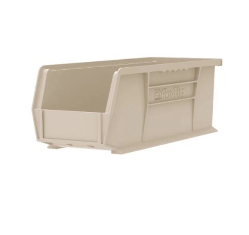 Akro-Mils AkroBins Storage Bin, Stone Polymer, with Label Holder, 14-3/4 x 5-1/2 x 5 in, 12/Case